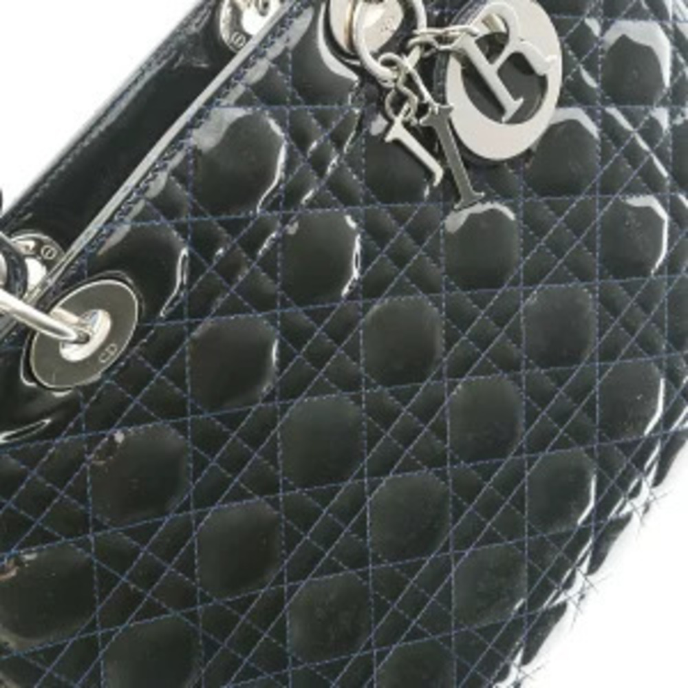 Dior LADY Cannage bag black Patent Vernis leather handbag - Picture 8 of 9